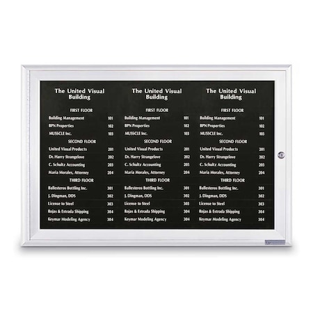 United Visual Products Outdoor Enclosed Combo Board, 72"x36", Satin Frame/Green & Cloud UVCB7236OD-GREEN-CLOUD